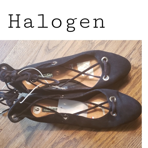 Halogen black suede ballet flats 58665.  Sz 6 - Picture 3 of 4